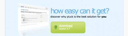 Screenshot Pluck-CMS Homepage