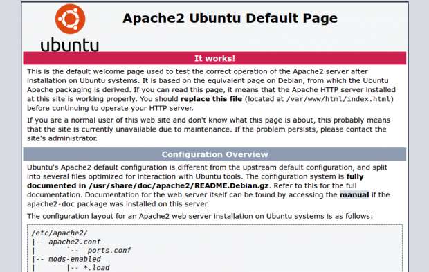 Noch kein WordPress? Die ubuntu default apache webserver page